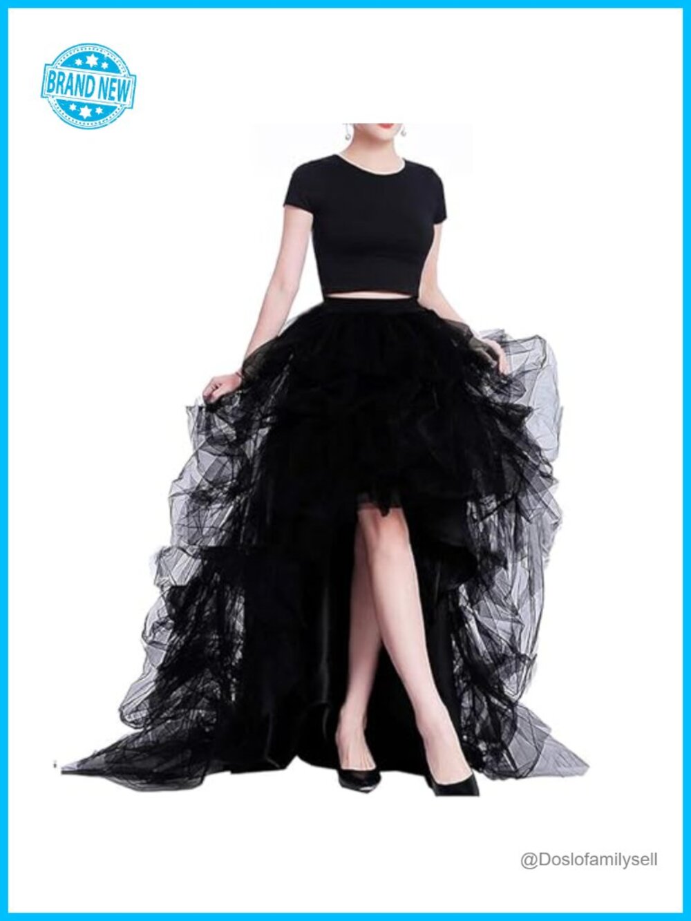 High Low Layered Tulle Maxi Skirt High Waist Special Occasion